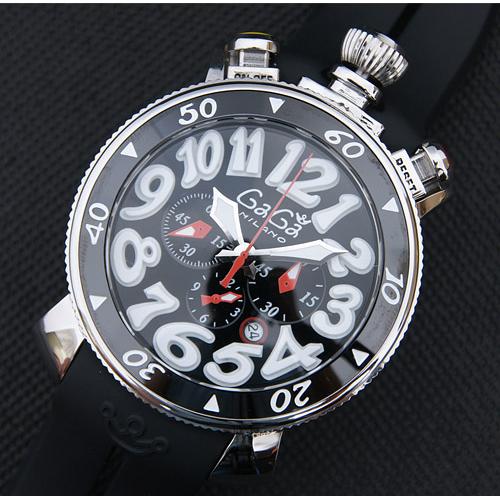 2014新款 gaga milano 男士腕表 黑色表带 石英腕表