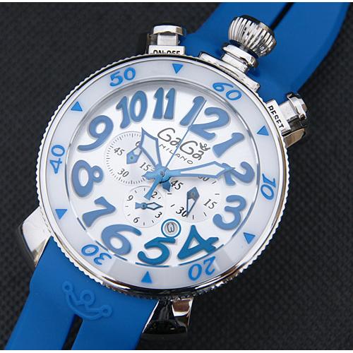 2014新款 gaga milano 男士腕表 蓝色表带 石英腕表