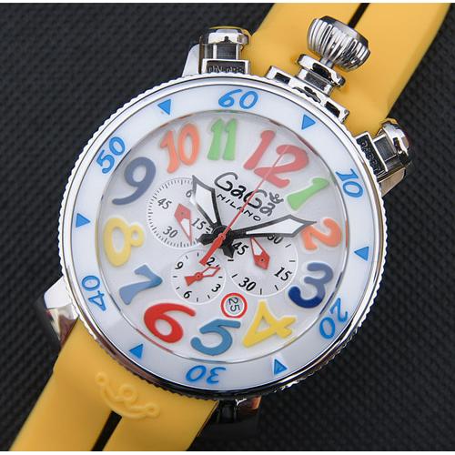 2014新款 gaga milano 男士腕表 黄色表带 石英腕表