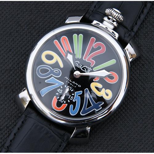 2014新款 gaga milano 手表 黑色表带 多色数字 机械腕表