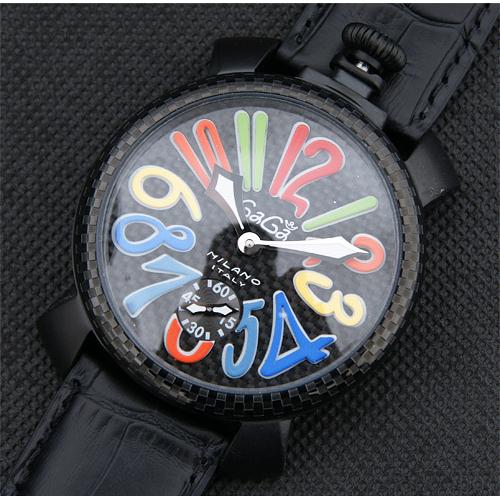 2014新款 gaga milano 男士机械腕表 黑色表带腕表
