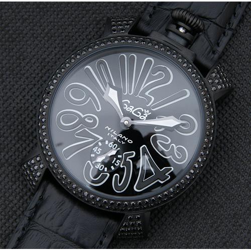 2014新款 gaga milano 男士机械腕表 黑色表带腕表