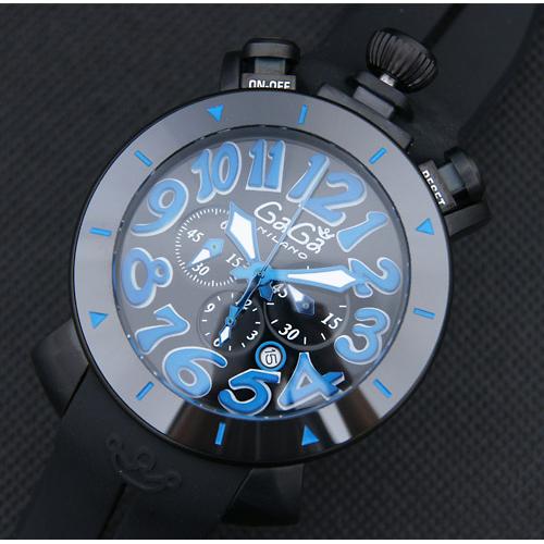 2014新款 gaga milano 男士陶瓷圈腕表 黑色表带 石英腕表