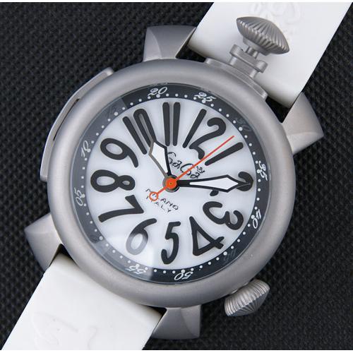 2014新款 gaga milano 男士机械腕表 白色表带腕表